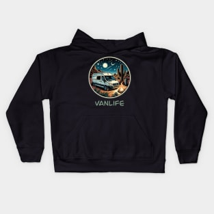 Night sky desert Vanlife Kids Hoodie